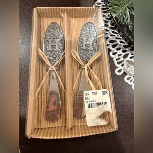 Decorative Silver Spreaders with Initial Design